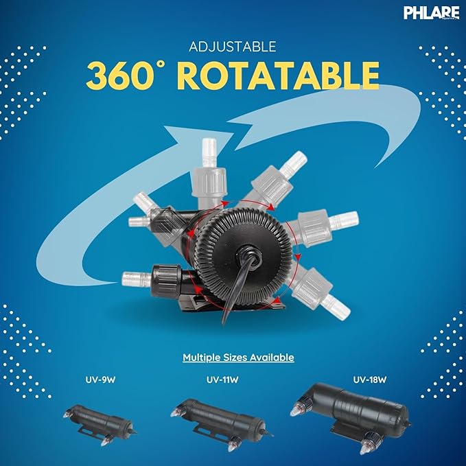 UV Aquarium Filter - External U-V Light for Fresh & Saltwater Tanks and Ponds - 11 Watts
