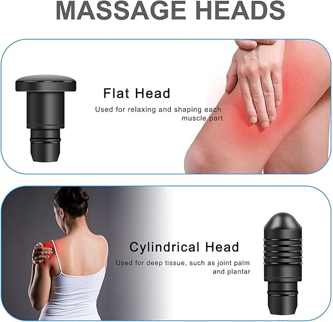Massage Gun Attachments for Hypervolt Go, 12PCS Replaceable Massager Heads to Meet Different Needs for Deep Tissue Percussion Relief, Upgraded Massage Head Plug-n-Play Accessories Easy to Use