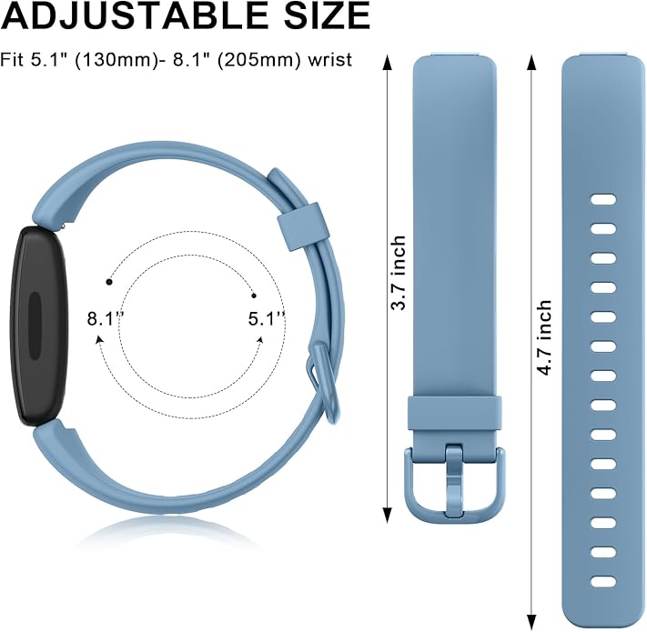 4 Pack Bands Compatible with Fitbit Inspire 2 Bands for Women Men, Adjustable Replacement Sport Wristbands Straps for Fitbit Inspire 2 / Ace 3