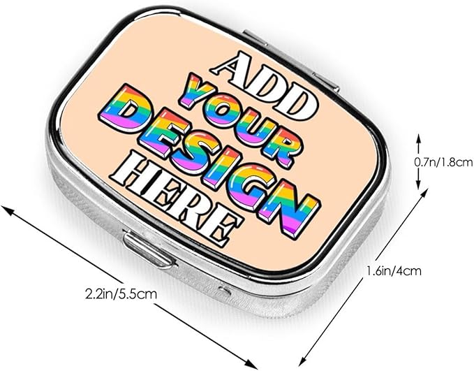 Custom Pill Organizer, Medicine Pill Box Case Container Travel Pill Holder Vitamin for Purse Med Wallet Portable Mini Pastillero Square, Peach Puff, Personalized Gifts