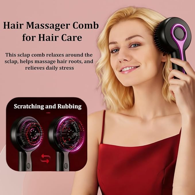 Electric Scalp Massager Comb, Multi-Function Massager Brush for Hairs Care, Scalp Brush with Hair Oil Applicator, IPX7 Waterproof, Heated Hair Massager for Home Relaxation and Travel Use