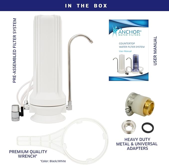Anchor AF-3110 10-Stage Alkaline, Mineral, Anti-oxidizing Countertop Water Filter - Removes PFASs, Heavy Metals, Chlorine (White)