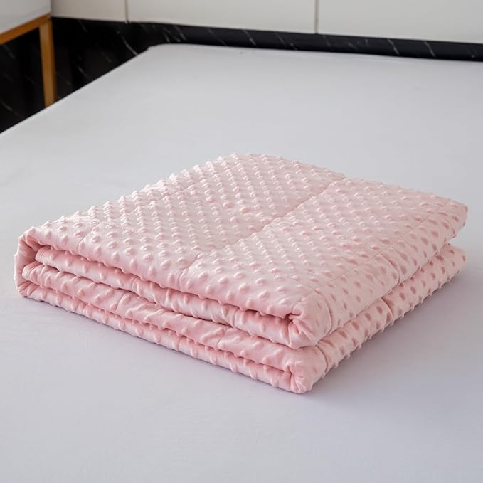 Weighted Blanket with Minky Duvet All Season,Reversible Soft Heavy Weighted Blanket for Adult Pink(5lb,36in*48in)