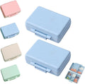 2023 New Daily Pill Organizer, 9 Compartments Portable Sealed Pill Box, Travel Pill Organizer, Waterproof Design Pill Box for Wallet Pocket to Hold Vitamins, Cod Liver Oil & Medications (D-2PC-Blue)