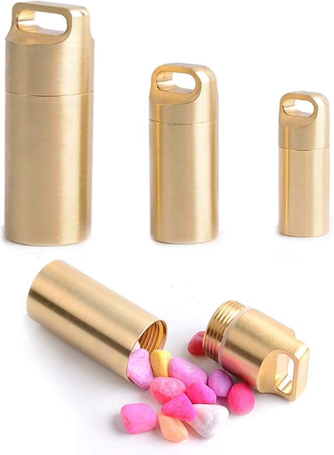 Keychain Pill Holder, Waterproof Pill Box Keychain Portable Pill Case Pill Box Organizer Daily Pill Container for Outdoor Camping 3.9cm × 1.15cm