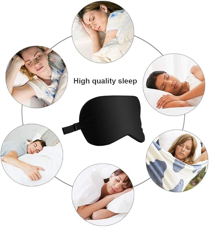 Silk Eye Mask for Men Women, Comfortable&Soft Sleep Mask with Adjustable Strap to Block Light, Ultimate Sleeping Aid/Blindfold,Super Smooth Eye Shade Cover