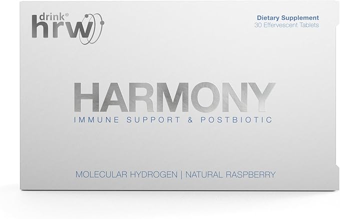 DRINK HRW Harmony Molecular Hydrogen Water Tablets: ImmunoLP20 Magnesium for Energy Boost, Mental Focus, Stress Support, Daily Antioxidant Health Supplement (Raspberry, 30 Count)