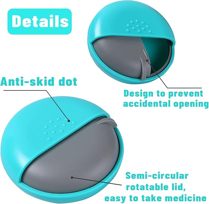 4PCS Pill Cases Travel Pill Organizer Portable Small Pill Box for Purse Cute Round Medicine Container for Pills Fish Oil Vitamine Supplements (4 PCS+4 Bag)