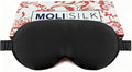 Luxury 22 Momme Mulberry Silk Eye Mask for Women Men Blindfold with Elastic Strap,100% Pure Silk Travel Eye Covers Light Blocking Lightweight Cooling Soft Night Eyeshade Sleep Masks,Black