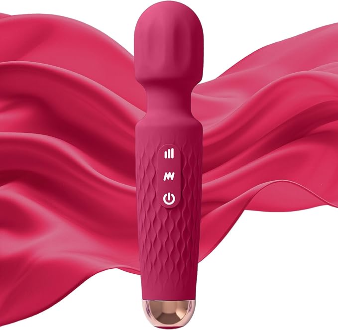 Personal Massager - 4H Max Runtime & Ultra-Quiet - Waterproof - 20 Modes 8 Speeds for Deep Tissue Back Massage, Post-Workout Recovery and Neck Muscle Relaxation（LX-Red）