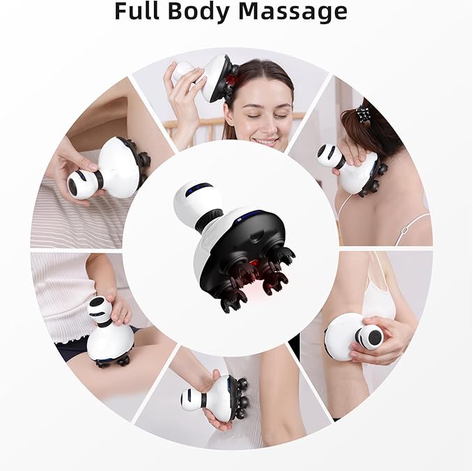 Electric Scalp Massager, EMS Stimulation Head Massager with Mutlti-Modes Vibration & Waterproof, Held Portable Head Scratcher Massager for Hair Growth, Deep Clean and Stress Relax