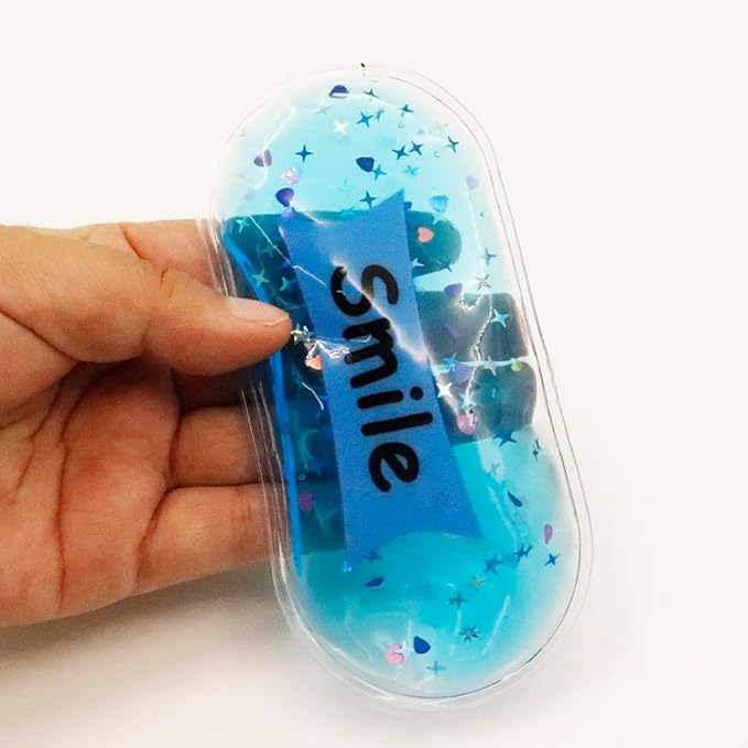 Boo Boo Ice Pack for Kids, Small Ice Pack for Injuries Cold Compress Gel Pack Cold Therapy for Scrape Knee, Bump Head, Hurt Elbow, Hit Thumb (4 Count (Smile))