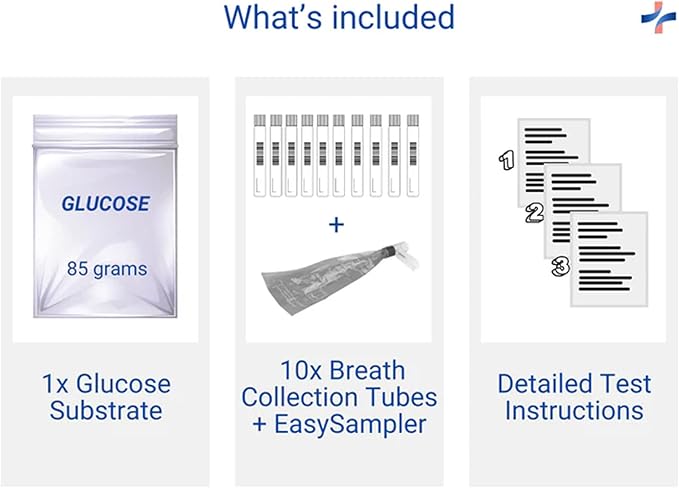 SIBO Breath Test Kit- At-Home Testing for Small Intestinal Bacterial Overgrowth - Hydrogen & Methane Detection - Lab Diagnostics - Results in 24-72 h