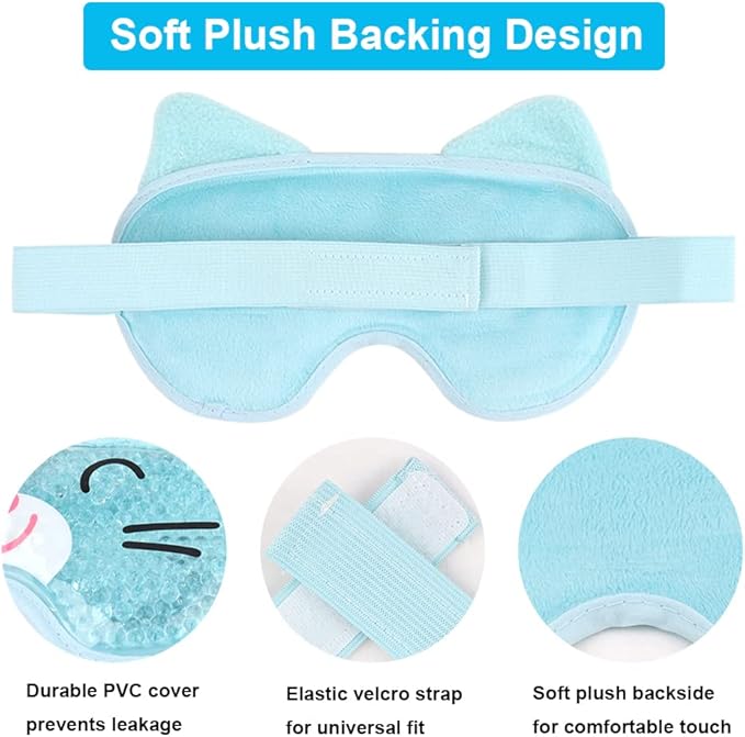 NEWGO Headache Ice Pack Head Wrap for Migraines and Ice Pack Eye Mask Cold Compress Reusable Hot Cold Therapy