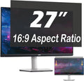 27 Inch Privacy Screen for Computer Monitor, 16:9 Anti-Spy Filter for Laptop & PC Display, Blue Light Blocking Anti-Glare Reversible Protector Film, Easy Slide-Mount Installation (27 Inch Widescreen(16:09))