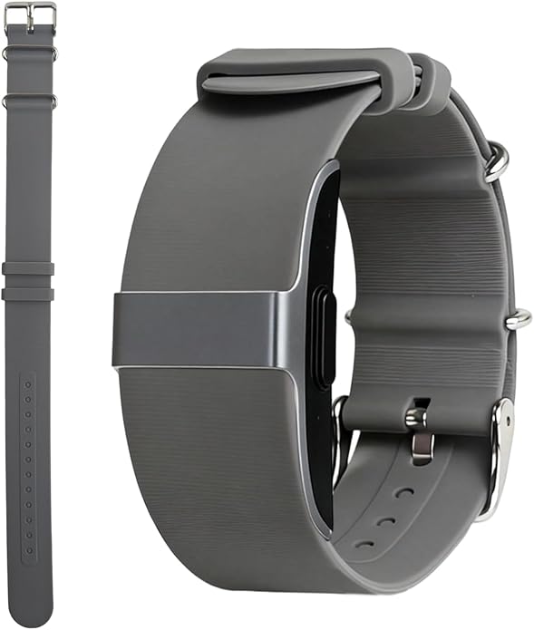 Silicone Loop Strap Compatible with Hume Health Band, Soft Silicone Replacement Band Adjustable Clasp Buckle Closure Strap Wristband for Fitness Tracker