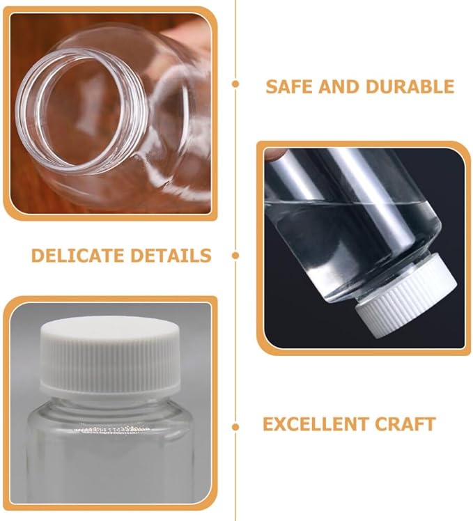 Kichvoe 40 Pack Portable Clear Plastic Dispensing Bottles 3.14X1.77 Inch Small Pill Organizers Travel Medicine Containers for Camping Hiking Outdoor Use