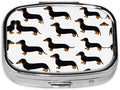 Small Pill Case Wiener Dog Dachshund Pet Dogs, Travel Pill Organizer Pill Box Portable Medicine Organizer, Cute Pill Holder Container for Vitamin, Fish Oil