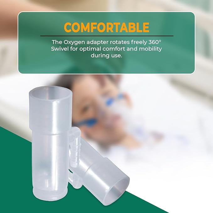 Bistras Oxygen Adapter Enrichment Port Connector fits CPAP Tubing Hose Model 1642 (10)