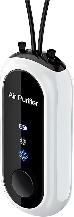 Portable Air Purifier Necklace,Personal Small Air Purifiers,100% No Static Electricity,Rechargeable Ionizer,for Bedroom,Car and Airplane,Black