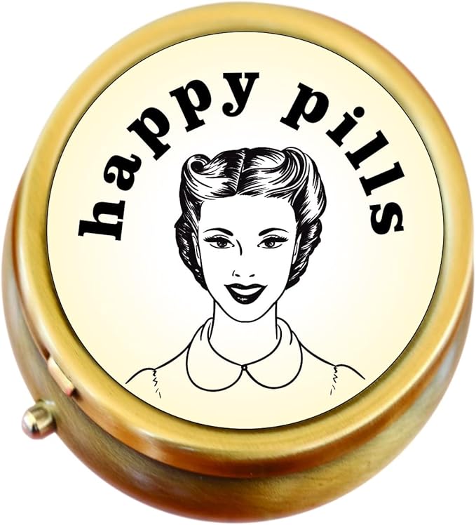 Happy Pills Brass Pill Box