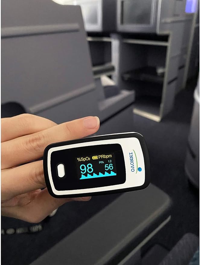 Innovo Medical Deluxe Fingertip Pulse Oximeter and Touchless Digital Forehead Thermometer Bundle