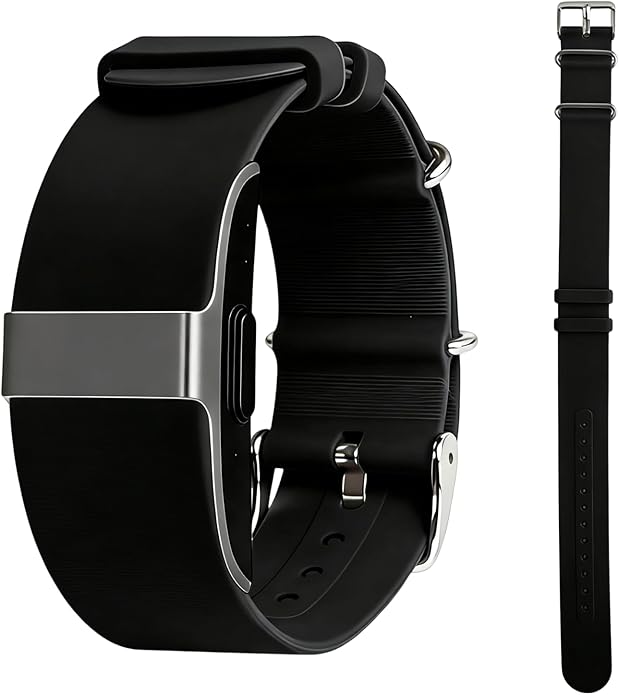 Silicone Loop Strap Compatible with Hume Health Band, Soft Silicone Replacement Band Adjustable Clasp Buckle Closure Strap Wristband for Fitness Tracker & Activity Monitor