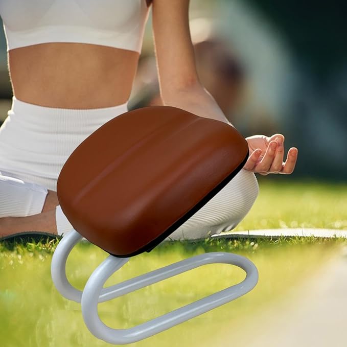 Kneeling Meditation Stool, Prayer Bench Adjustable Height, Portable Meditation Bench, for Studio Yoga Praying Prayer, Brown