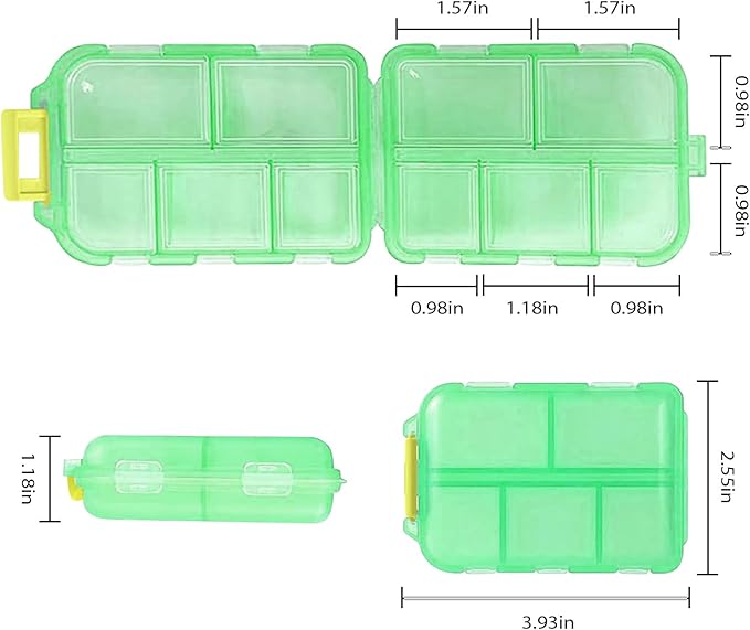 INVODA 7-Day Pill Organizer with Medicine Labels Travel Pill Case Compact, Portable Medication Organizer for Daily Use (3.7 x 2.4 x 1.18 Inches)