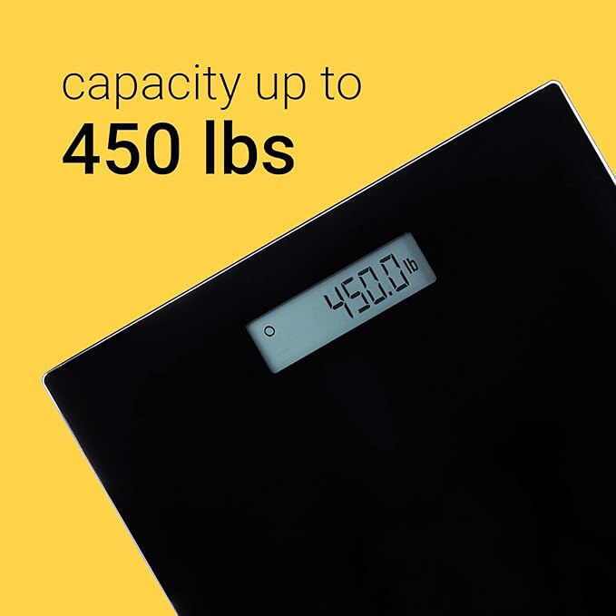A&D Medical Digital Body Weight Scale - UC-352BLE - Bluetooth Bathroom Weight Machine, Syncs with A&D Heart Track App - 450lb (200kg) - Batteries Included, Black