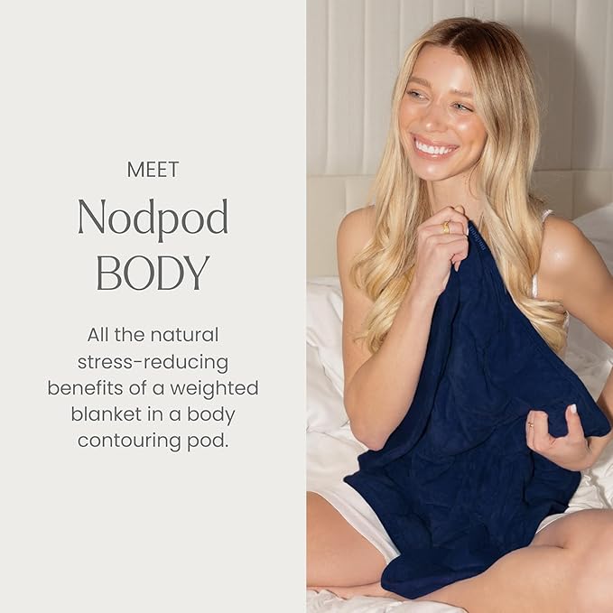 nodpod Body 6.5lb Patented Compact Weighted Blanket I Perfect for Relaxation, Sleeping & Travel l I Glass Bead Filled, Machine Washable (29" x 24") - Midnight