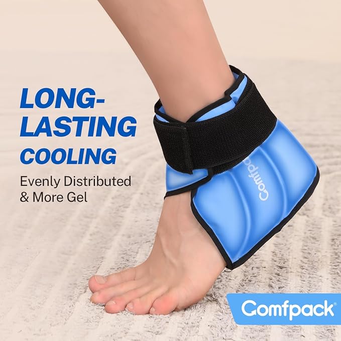 Heel Ice Pack Wrap for Plantar Fasciitis Relief, Ankle Ice Pack Wrap for Swelling, FSA Eligible, Reusable Gel Cold Pack for Foot Pain Relief, Achilles Tendonitis, Ankle Sprain, Heel Pain