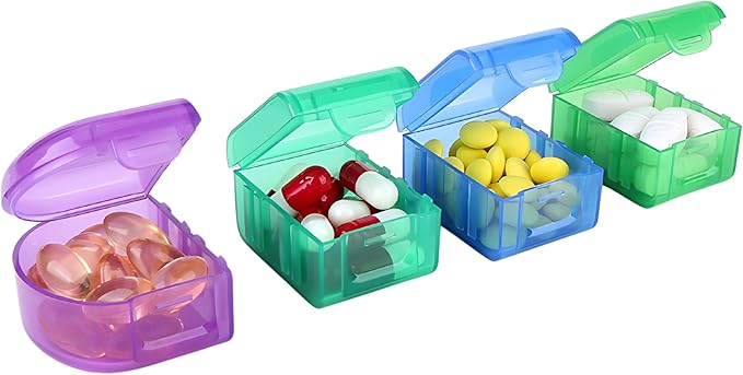 Detachable Weekly Pill Organizer 7 Day - Large Capacity Rainbow Travel Pill Case, Removable Daily Pill Box for Fish Oil/Supplements/Medication, Moisture-Proof Modular Once a Day Vitamin Holder