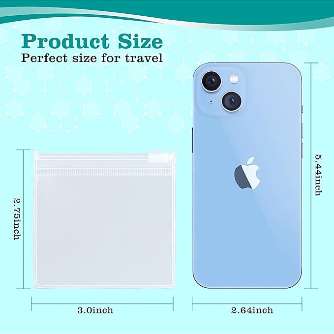 18 Pack Pill Pouch Bags - BPA Free, Transparent, 3 x 2.75 Inch, Reusable, Zipper Pill Pouches for Travel, Medicine, Jewelry, Small Craft Pieces