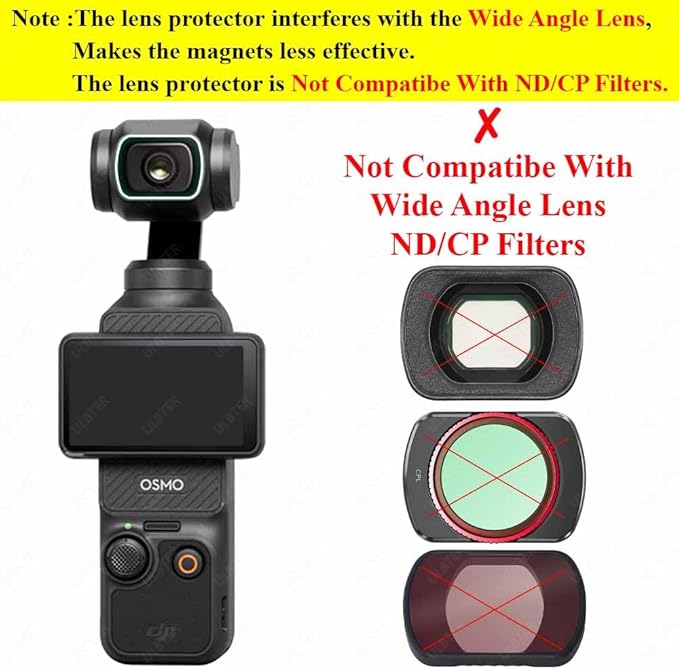 Lens Screen Protector for DJI Osmo Pocket 3 [2+2Pack], Tempered Glass Cover 0.3mm 9H Hardness Anti-Scrach Anti-Bubble