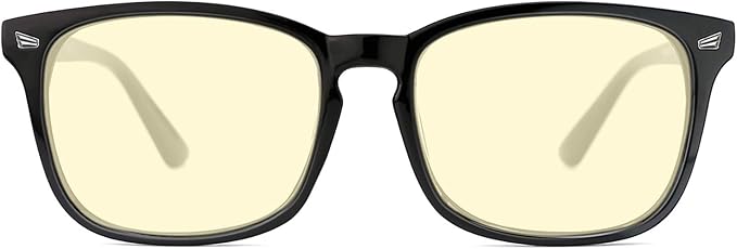 TIJN Blue Light Blocking Glasses for Women Men Clear Frame Square Nerd Eyeglasses Anti Blue Ray Computer Screen Glasses