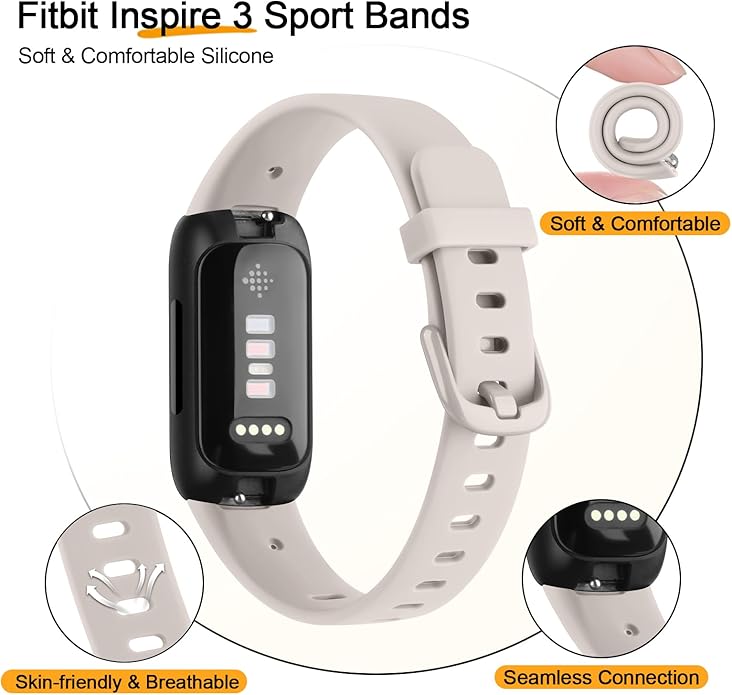AK Band Compatible with Fitbit Inspire 3 Bands for Women Men, Adjustable Replacement Sport Wristbands Straps for Fitbit Inspire 3 Fitness Tracker