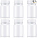 6Pcs Pill Bottle White 50ml Empty Clear Plastic Pill Bottles Medicine Bottles with Screw Caps Empty Reagent Bottle Containers for Pills, Vitamins, Liquid Solid