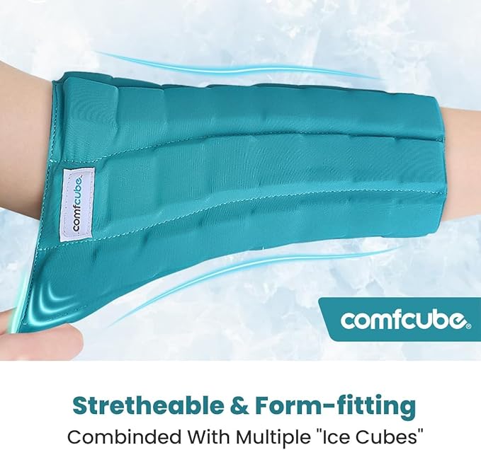 Elbow Ice Pack Wrap for Tendonitis & Tennis Elbow, 2 Hours Long Lasting Cold Compression Flexible Ice Pack Sleeve, Pain Relief for Golfers Arm, Arthritis, Injuries