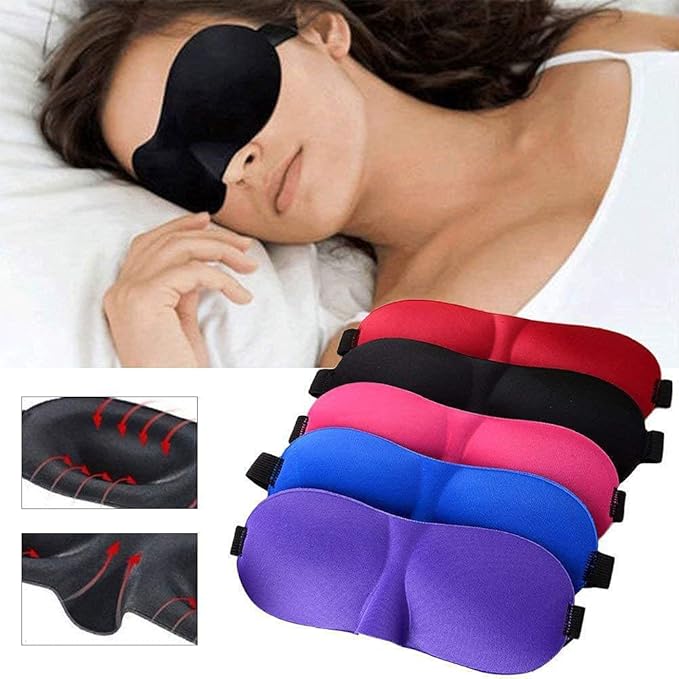 1 PCS 3D Sleep Mask for Women Men Eye Mask for Sleeping Contoured Cup Night Blindfold Mask Block Out Light for Kids Girls and Adult Rose Red