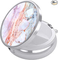 Nipichsha Pill Box, Small Pill Case for Purse & Pocket, Cute Travel Medicine Organizer, Portable Medicine Container Holder to Hold Vitamins, Medication, Fish Oil & Supplements, Marble Pink