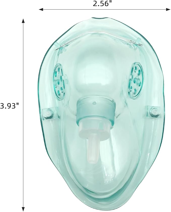 3 Pack Pediatric Oxygen Mask for Face with 7 Ft Tube, Kid Oxygen Mask with Adjustable Elastic Strap - Pediatric Elongated Size
