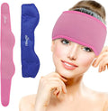 NEWGO Headache Ice Pack Head Wrap for Migraines, Cold Pack Head Ice Therapy Wrap for Headache Relief, Tension, Sinus Pain, Chemo, Head Injuries - Rosered