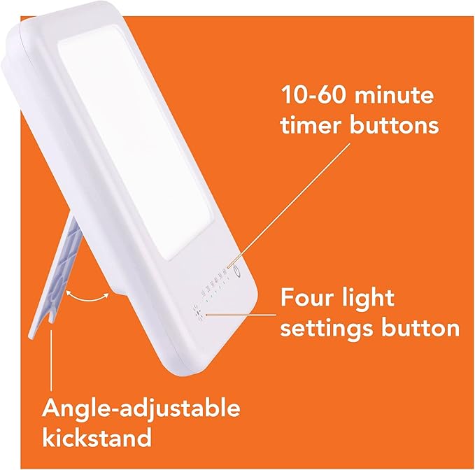 TheraLite Glow Bright Light Therapy Lamp - 10,000 LUX LED Lamp - Sun Lamp Mood Light to Fight Low Energy and Sunlight Deprivation, White Light Box Therapy