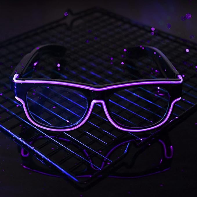 Ainiv Wireless Light Up Glasses 3 Modes LED Luminous Glasses Glow in the Dark for Parties, DJ, EDM, Halloween, Christmas