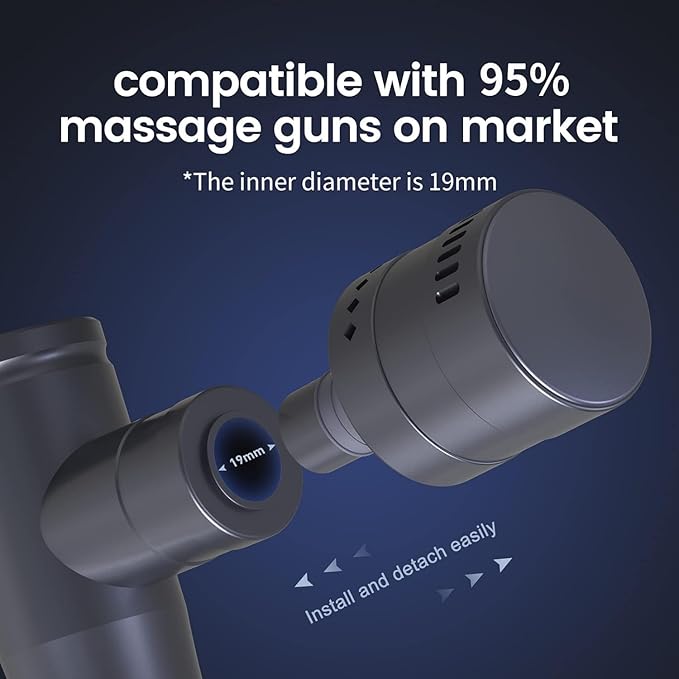 Adventurers Massage Gun Head with 𝐇𝐞𝐚𝐭 𝐚𝐧𝐝 𝐂𝐨𝐨𝐥,Rechargeable Heated Massager Gun Head,Accelerating Blood Circulation,Pain Relief, Deep Tissue Massage Gun Accessories