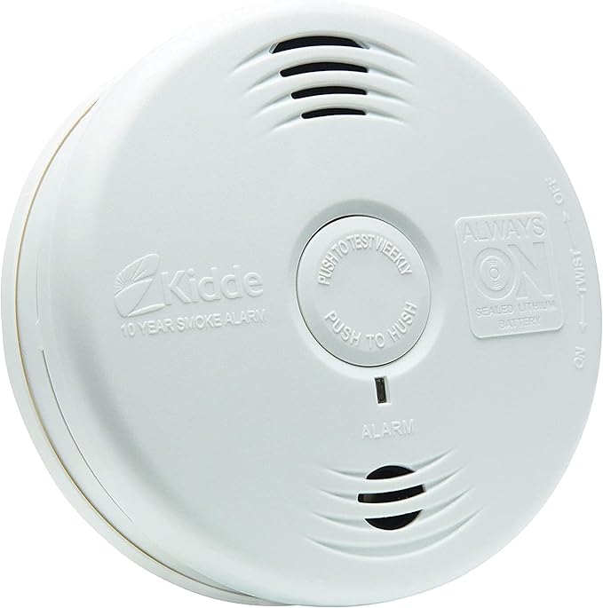 Kidde Smoke Detector, 10-Year Battery, Photoelectric Sensor Smoke Alarm, White