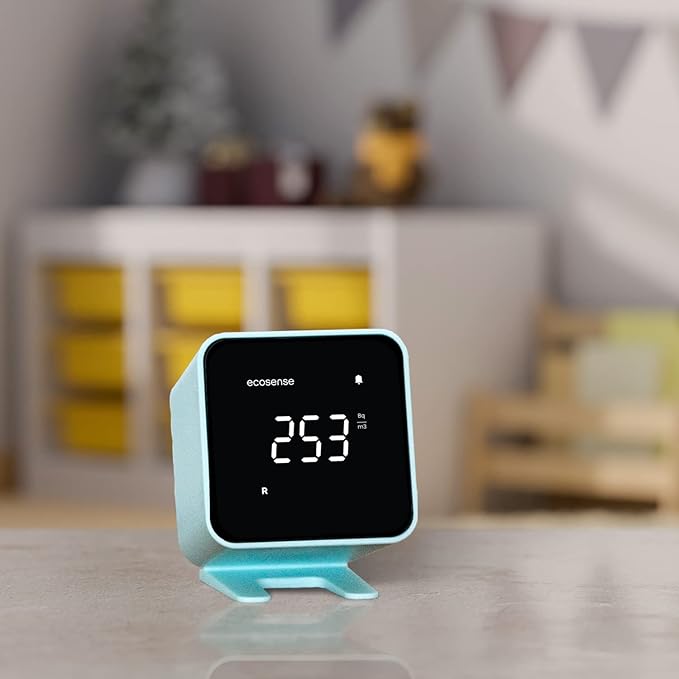 Ecosense EB100 EcoBlu, Home Radon Detector, Capture & Display Results Every 10 Minutes, Short & Long-Term Continuous Monitoring, Easy to Use