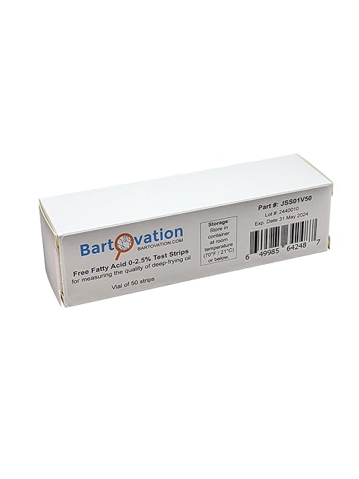 Frying Oil Quality Test Strips, Low Range Free Fatty Acid (FFA) 2.5% [Vial of 50 Test Strips]