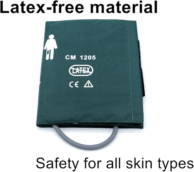 Nylon Blood Pressure Cuff with Single Tube for Adult Thigh 46-66 cm, Reusable NIBP Replacement Cuff with Inner Airbag for NIBP Monitor Machine, No BP Connector